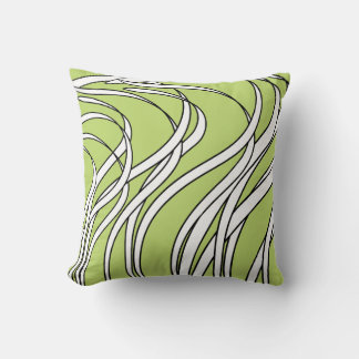 Coussin Vague sous-marine vert citron