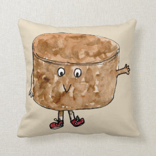 Coussin Vaguelette de cake au chocolat mignon drôle art de