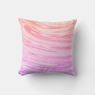 Coussin Vagues Abstrait Rose Rose Gold Parties scintillant