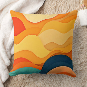 Coussin Vagues Abstraites à couches colorées