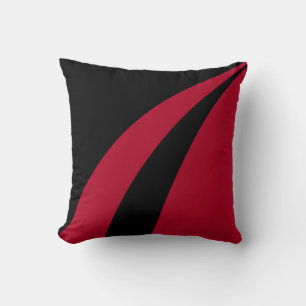 Coussin Vagues abstraites élégantes et modernes noires et 