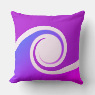 Coussin Vagues abstraites en bleu violet et blanc