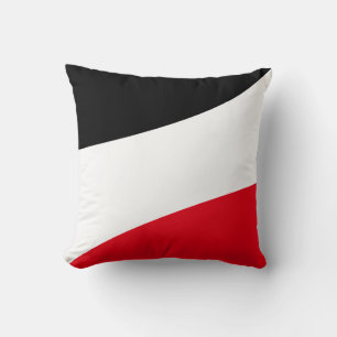 Coussin Vagues Abstraites Modernes en Noir Rouge & Blanc