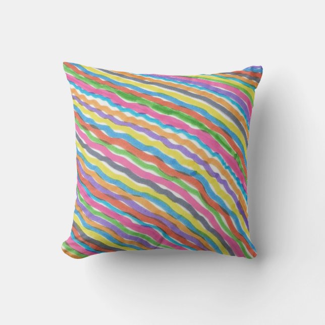 Coussin Vagues arc-en-ciel (Recto)