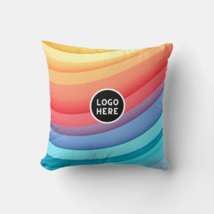 Coussin Vagues arc-en-ciel vibrantes abstraites Ajoutez
