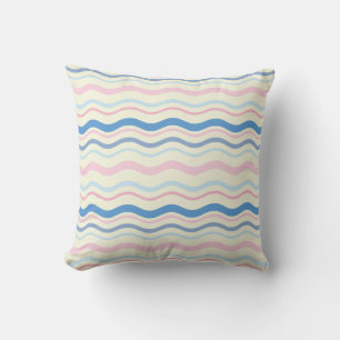 Coussin Vagues bleu rose