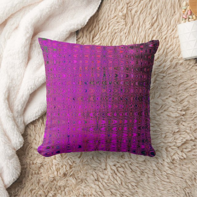 Coussin Vagues de Boomerang Rétro Magenta Abstraites (Couverture)
