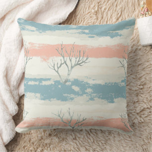 Coussin Vagues de corail et de coquillages côtiers à l'aqu