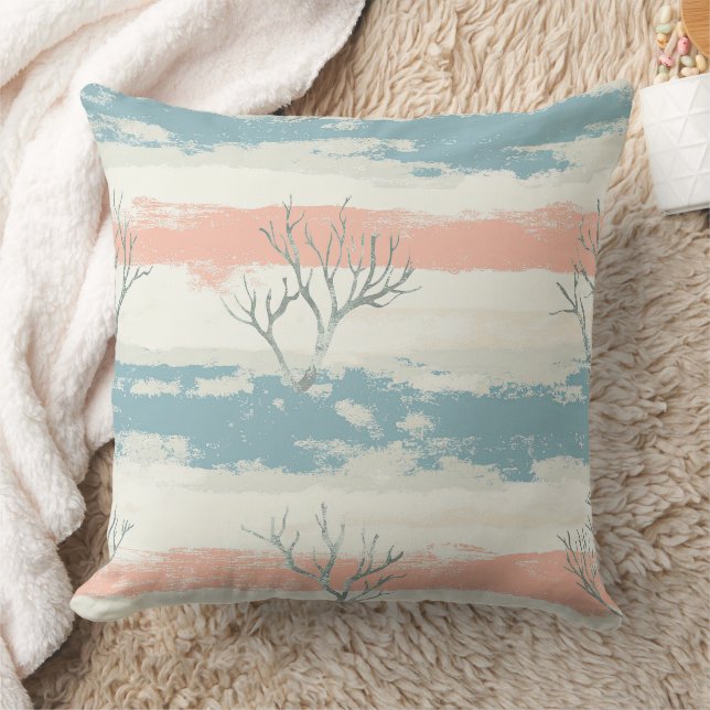 Coussin Vagues de corail et de coquillages côtiers à l'aqu (Couverture)