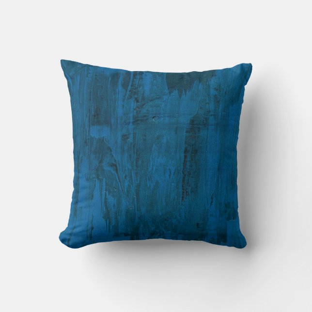 Coussin Vagues de l'océan à minuit | Abstrait bleu profond (Recto)