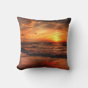 Coussin Vagues de mer coucher du soleil