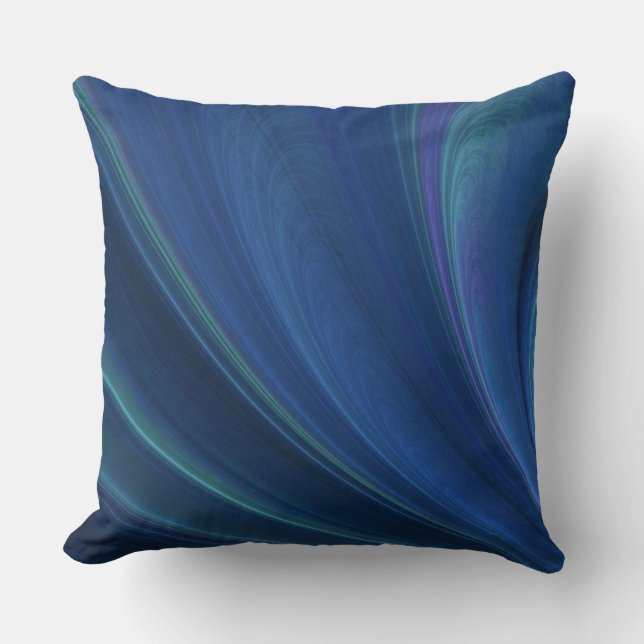 Coussin Vagues De Sable Doux Bleu Et Vert (Recto)