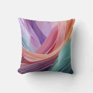 Coussin Vagues de tissu pastel abstrait