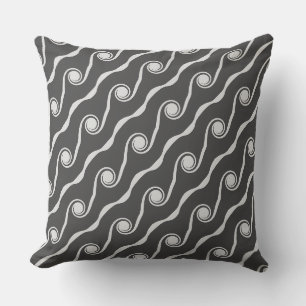 Coussin Vagues de vie abstraites élégantes