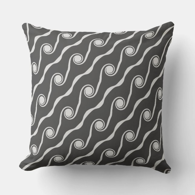 Coussin Vagues de vie abstraites élégantes (Recto)