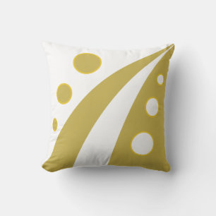 Coussin Vagues dorées et blanches abstraites avec des cerc