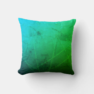 Coussin Vagues émeraude : Vert et bleu uniques