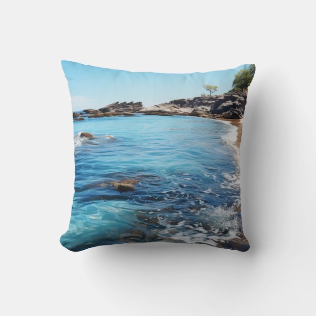 Coussin Vagues en mousse de Beach Cove (Recto)
