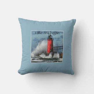 Coussin Vagues et phare du lac Michigan