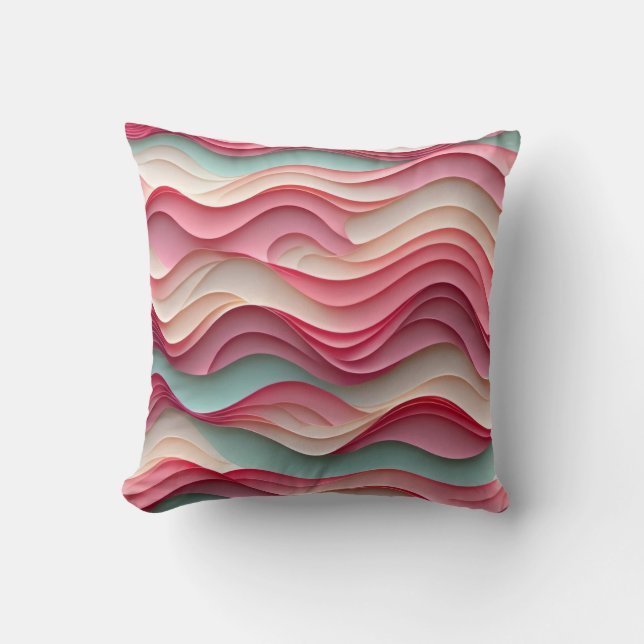 Coussin Vagues fraîches couleur bonbon (Recto)