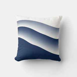 Coussin Vagues océaniques abstraites bleu marine