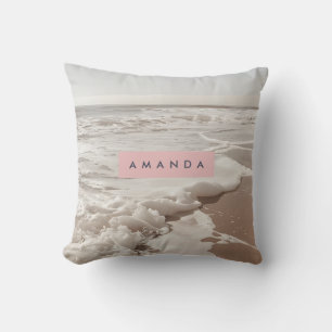 Coussin Vagues Océaniques Calmes et Personnalisées au Bord