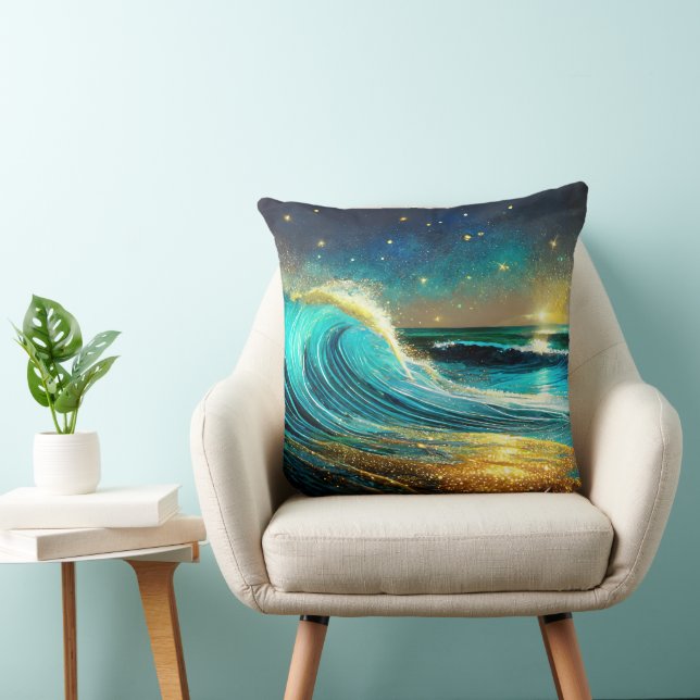 Coussin Vagues océaniques clignantes (Chaise)
