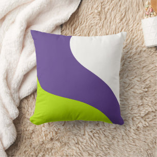 Coussin Vagues simples en vert citron vert et violet