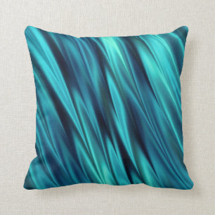 Coussin Vagues soyeuses bleu vert