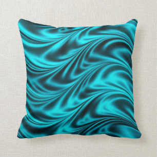 Coussin Vagues soyeuses noires d'Aqua