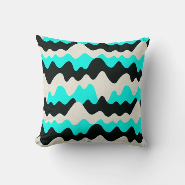 Coussin Vagues turquoise (Recto)