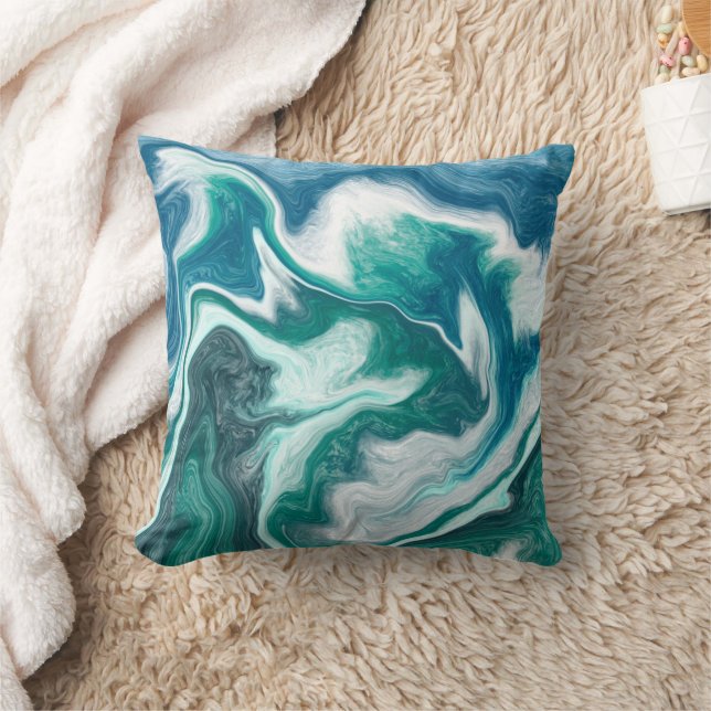 Coussin Vagues turquoise et bleu océan (Couverture)