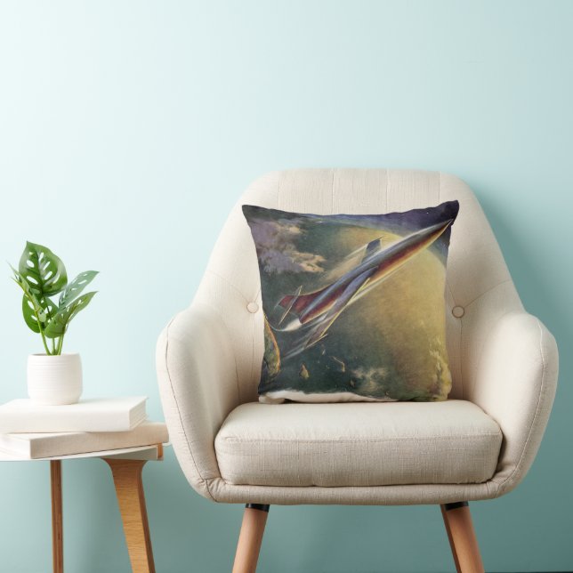 Coussin Vaisseau spatial de science-fiction vintage Avion  (Chaise)