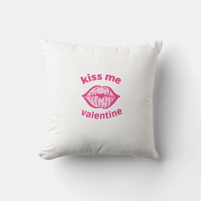 Coussin valenitien m'embrasser drôle Jeu d'oreiller (Recto)