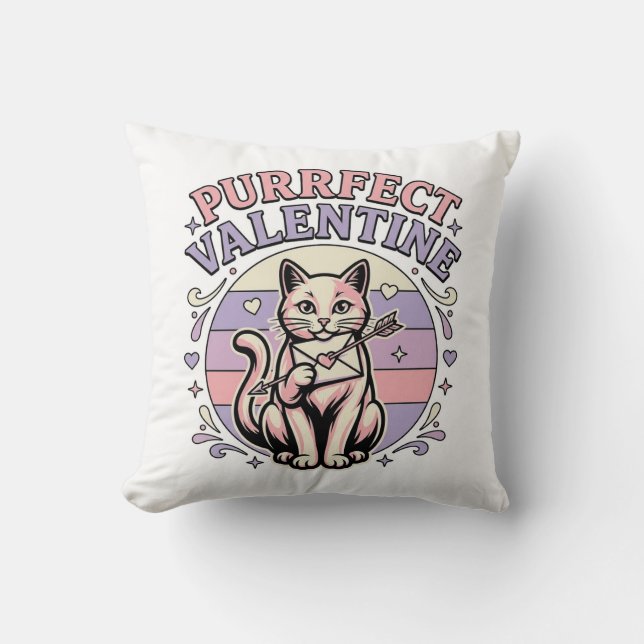 Coussin Valentin chat parfait Amour de la Saint-Valentin V (Recto)