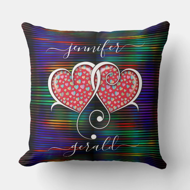 Coussin Valentine Interlock Hearts Design (Recto)