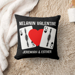 Coussin Valentine MELANIN QUEEN KING CARTES DE JEU Couples