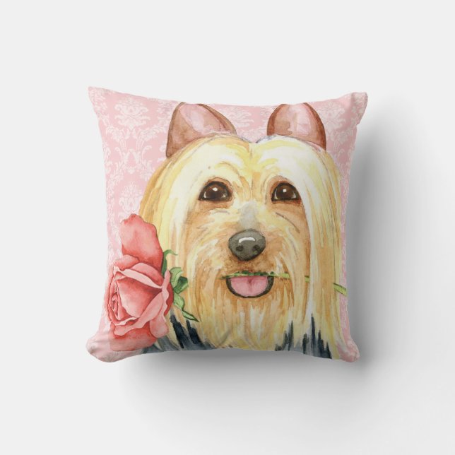 Coussin Valentine Rose Silky Terrier Jeu d'oreiller (Recto)