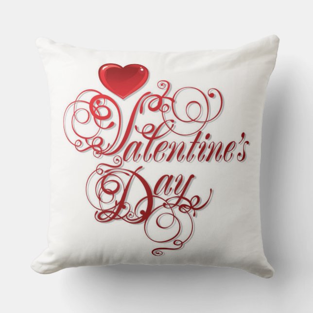 Coussin Valentines Coeur Rouge Jeu d'oreiller (Recto)