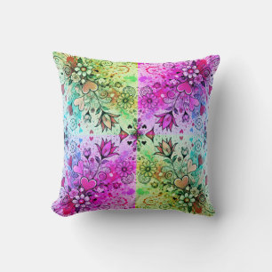 Coussin Valentines Coeurs Daisy Splatter Filtres d'art x4
