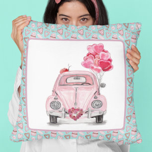 Coussin Valentine's Day Love Bug jolie voiture