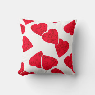 Coussin Valentines invisibles Jour coeur rouge blanc motif