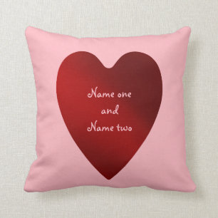 Coussin Valentines Jour Coeurs rouges motifs couples noms