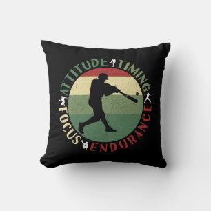 Coussin Valeurs d'équipe de baseball motivationnelles