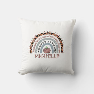 Coussin Valeurs fondamentales de l'enseignant arc-en-ciel