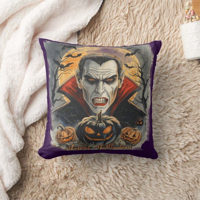 Coussin Vampire assoiffé de sang Huntz sous la pleine lune (Couverture)