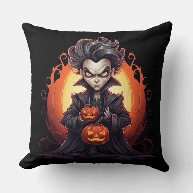 Coussin Vampire effrayant d'Halloween (Recto)