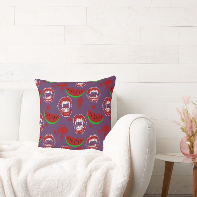 Coussin Vampire mangeant de la pastèque Halloween en juill (Canapé)