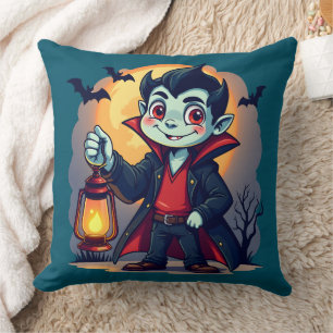 Coussin Vampire mignon avec Lantern Kawaii Halloween