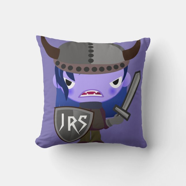 Coussin Vampire Viking Purple Girl Shield épée (Recto)